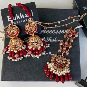 Bukhari Accessories earrings + teeka set